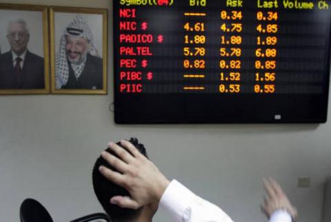 انخفاض بنسبة 0.77% على مؤشر بورصة فلسطين