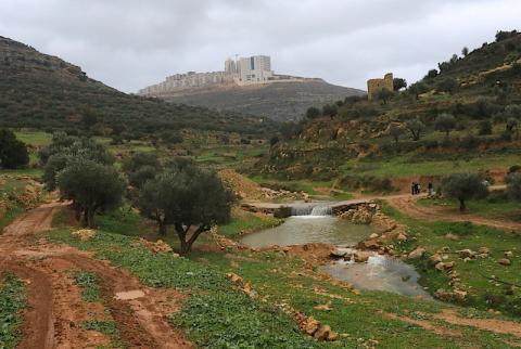عين قينيا-أرشيف وفا مجاري الأحياء الراقية في رام الله تلوث البيئة والمياه في عين قينيا