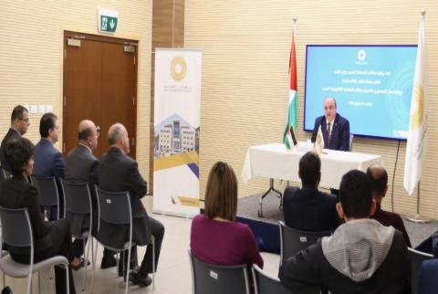 محافظ سلطة النقد عزام الشوا يتحدث خلال الورشة الشوا: إطلاق نظام المقاصة الإلكتروني مطلع 2019