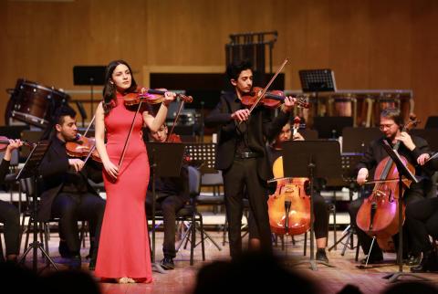 جانب من العرض بنك فلسطين يقدم دعمه لعرض أوركسترا المعهد الوطني