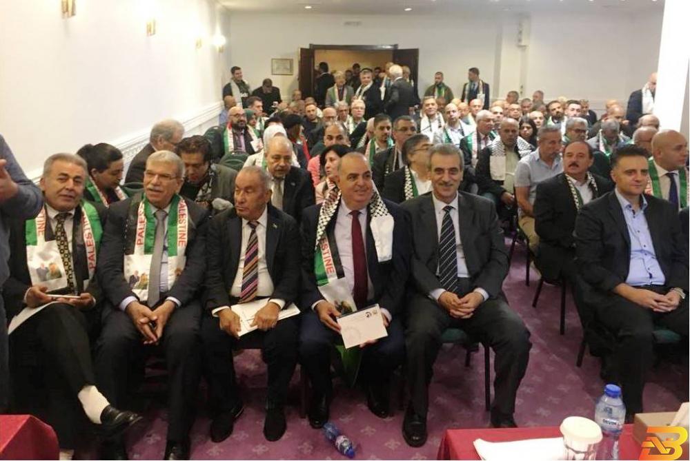 جانب من مؤتمر الجاليات الفلسطينية في أوروبا التوافق على هيئة إدارية لرجال الأعمال الفلسطينيين في أوروبا